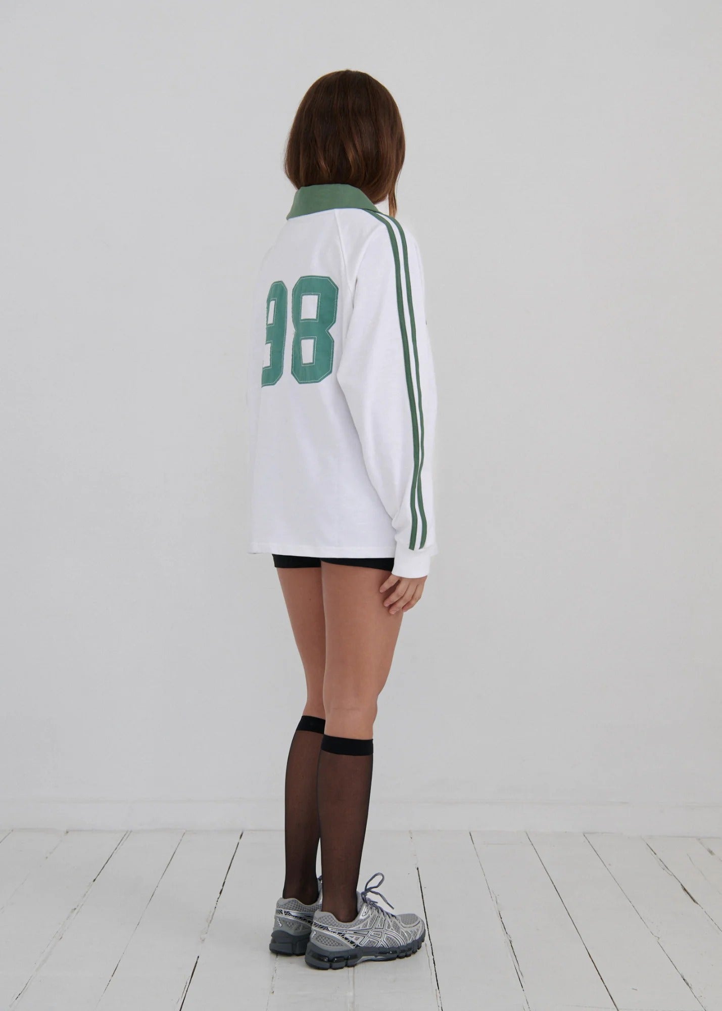 Pinky & Kamal | Long Sleeve Sport Jersey - White/Green