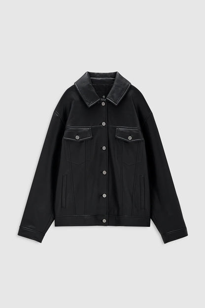 Anine Bing | Rory Jacket - Black Recycled Leather