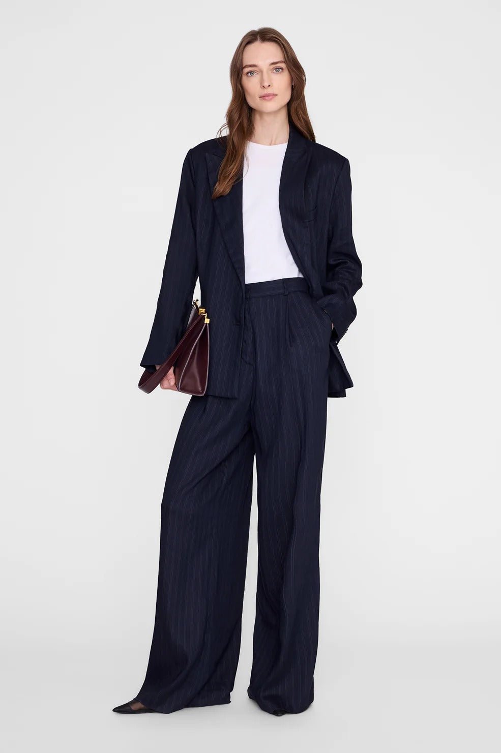 Anine Bing | Aretha Blazer - Navy Pinstripe