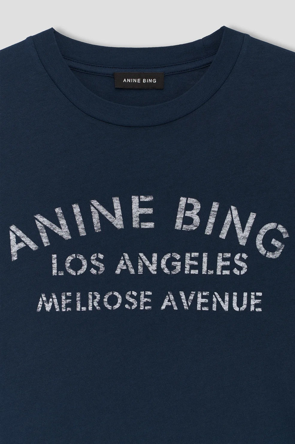 Anine Bing | Cade Tee Melrose Stencil - Navy
