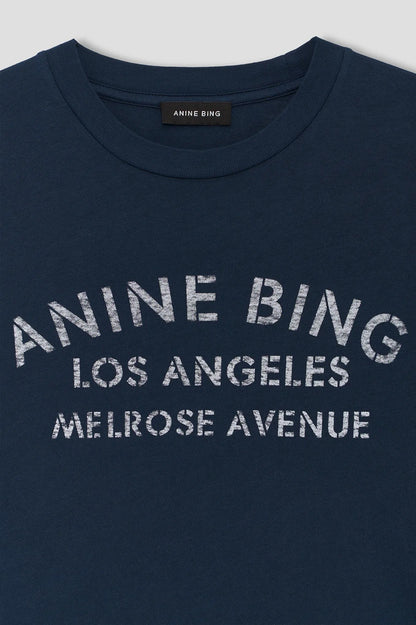 Anine Bing | Cade Tee Melrose Stencil - Navy