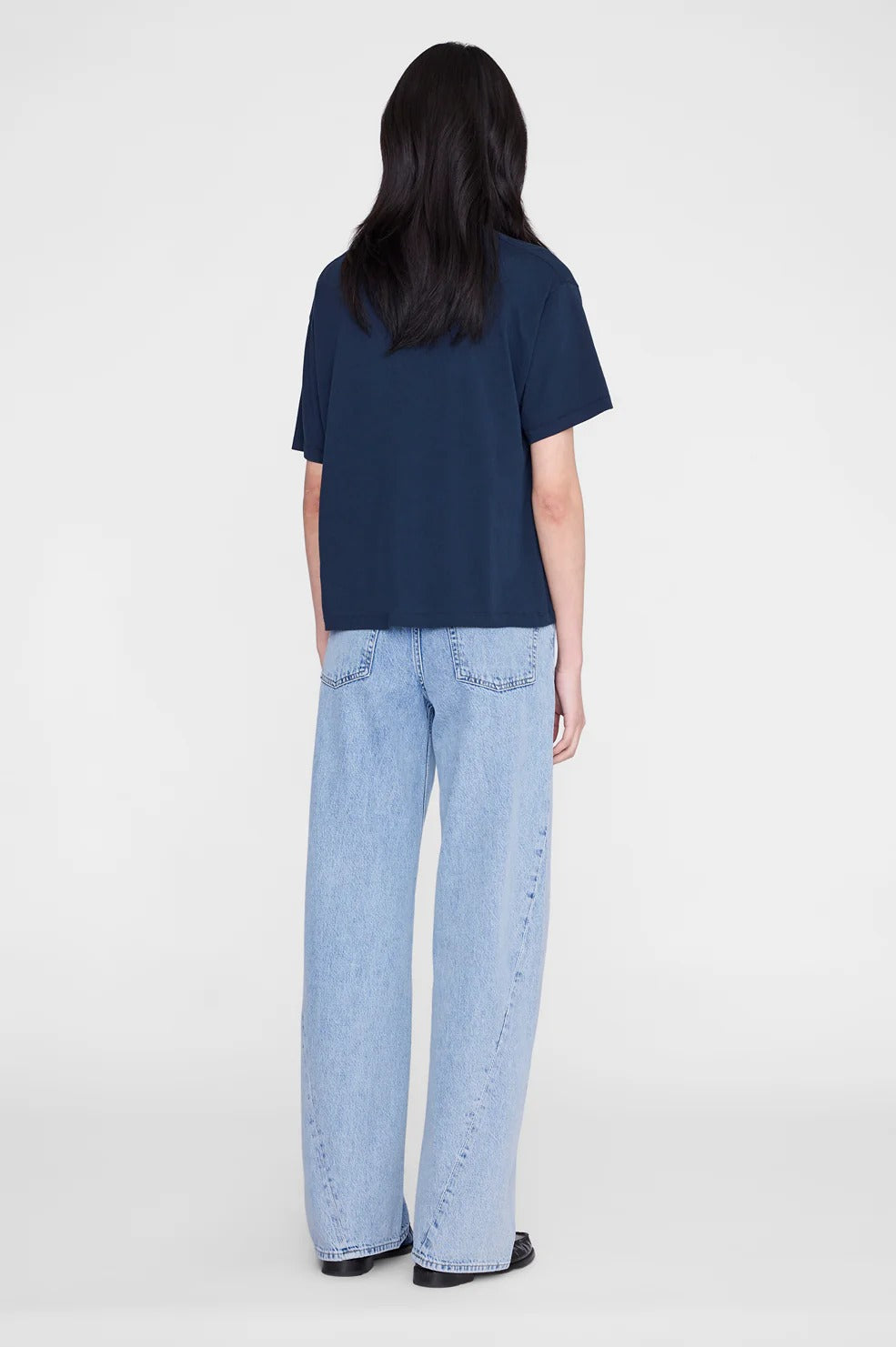 Anine Bing | Cade Tee Melrose Stencil - Navy