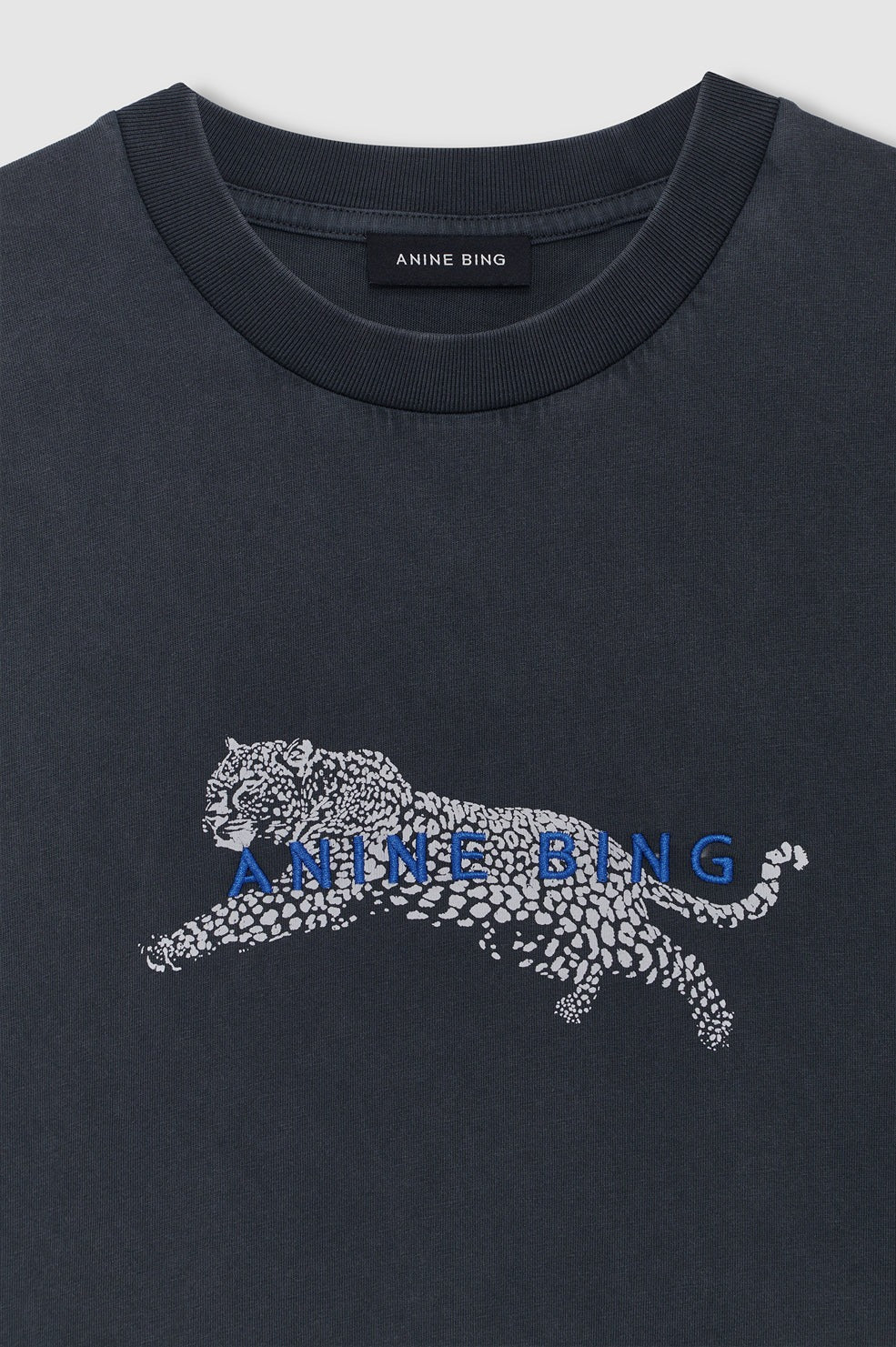Anine Bing | Cade Tee Leopard - Washed Black