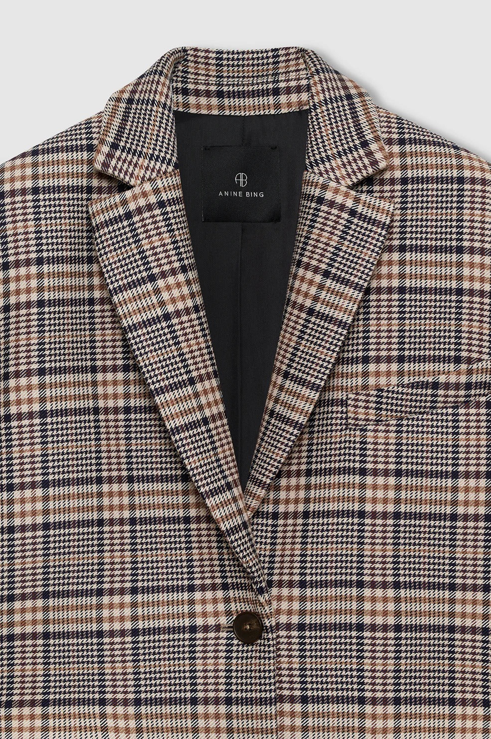Anine Bing | Quinn Blazer - Beige & Navy Checks