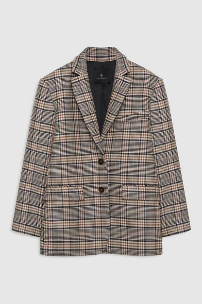 Anine Bing | Quinn Blazer - Beige & Navy Checks