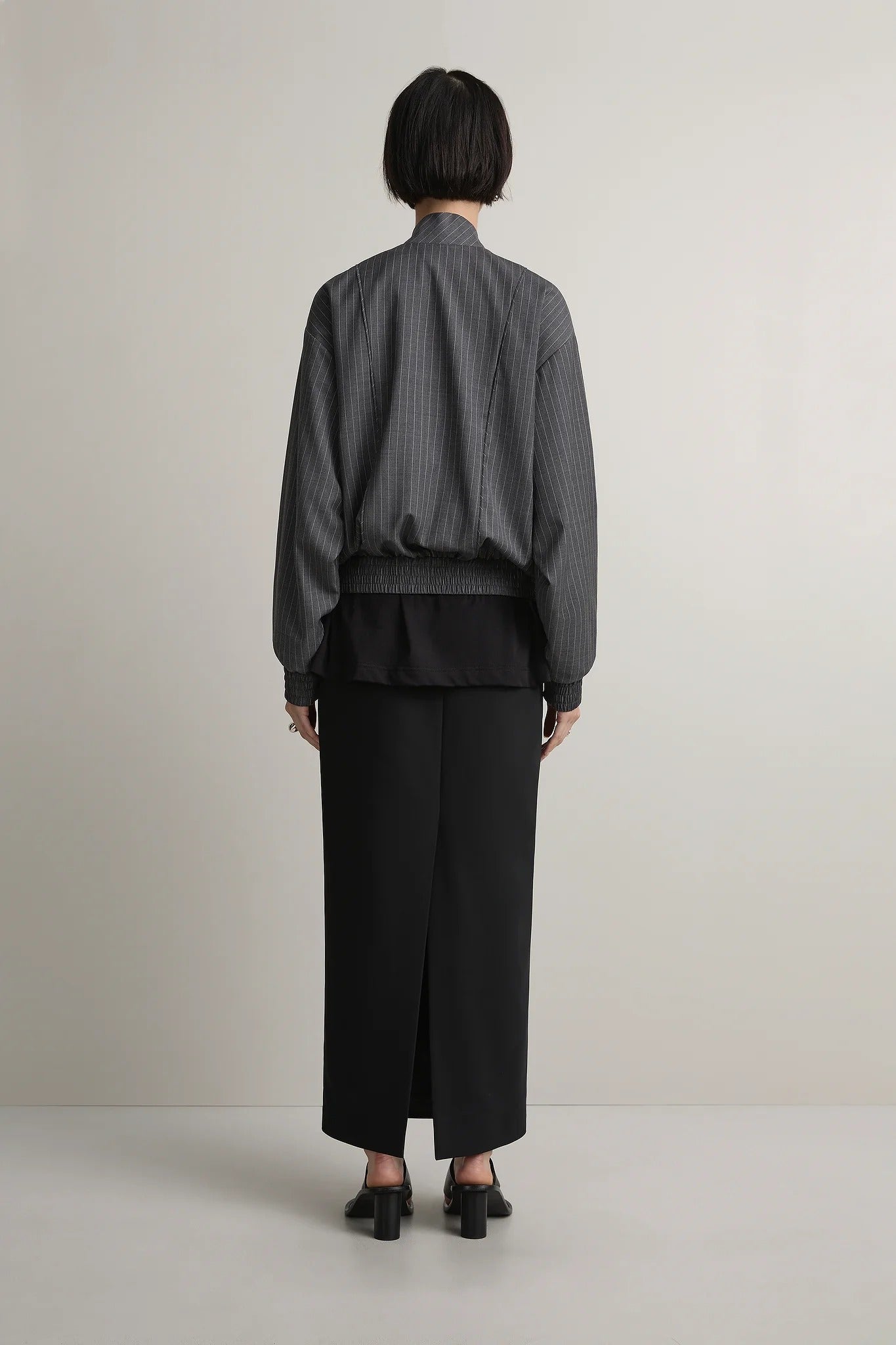 A. Emery | Giles Bomber Jacket - Charcoal Pinstripe