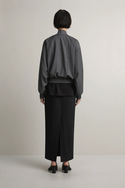 A. Emery | Giles Bomber Jacket - Charcoal Pinstripe