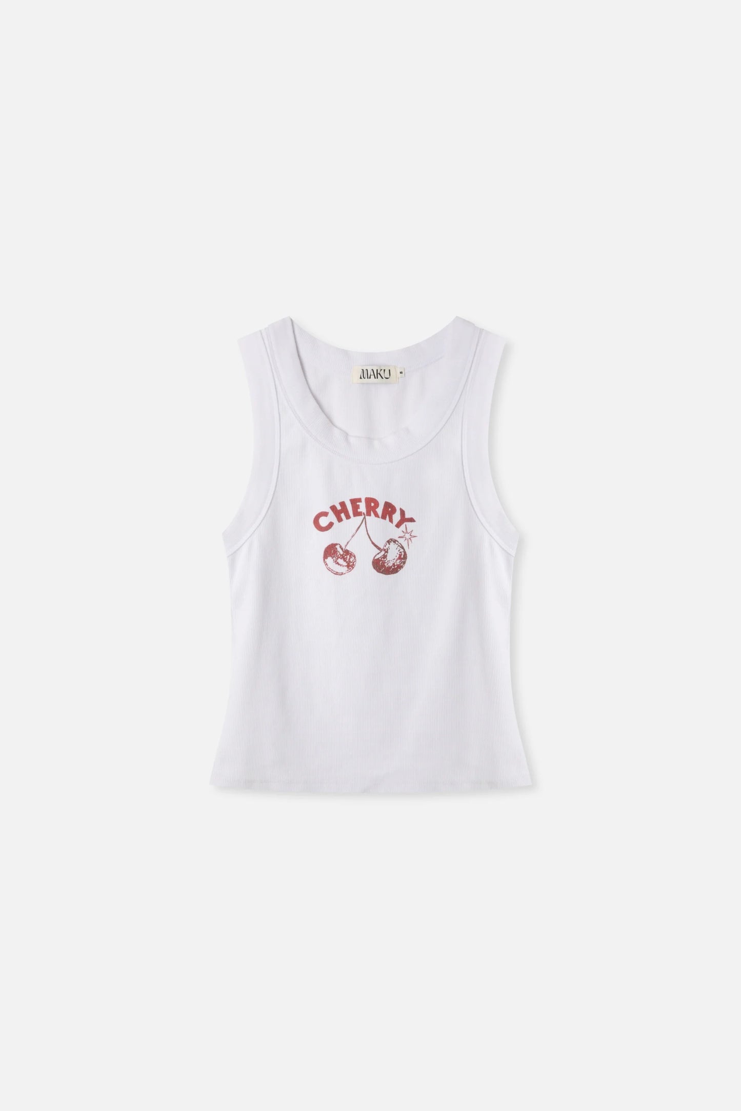 Maku The Label | Cherry Rib Tank - White