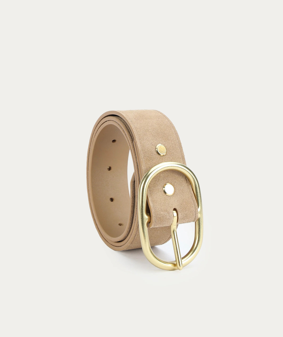 Deadly Ponies | Wide Epona Belt - Oat Suede / Brass