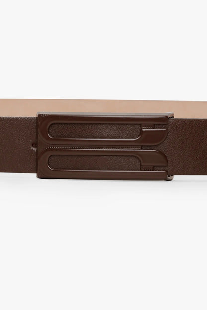 Victoria Beckham | Tonal Frame Belt - Dark Brown
