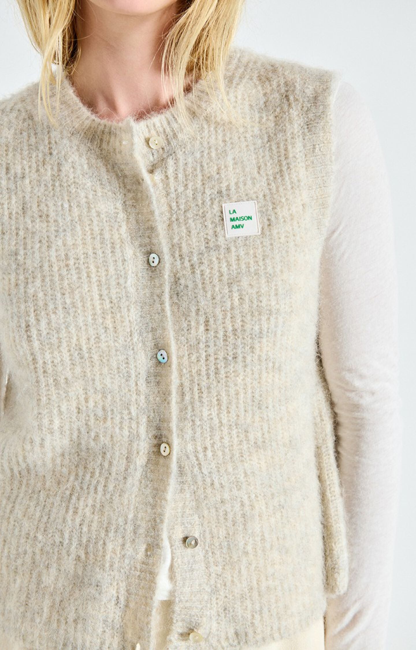 American Vintage | East Cardigan - Powder Snow Melange