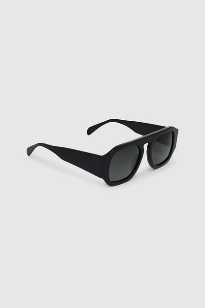 Anine Bing | Preston Sunglasses - Black With Green