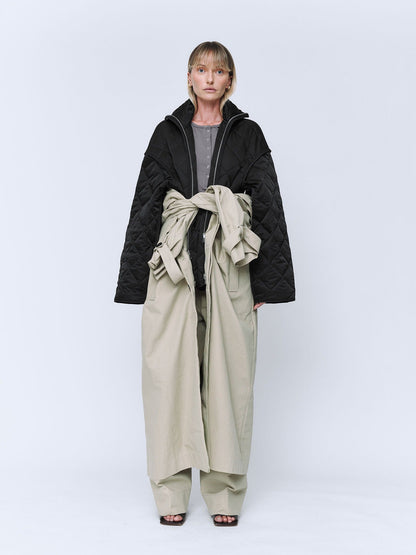 Wynn Hamlyn | Quilted Trench Coat - Taupe