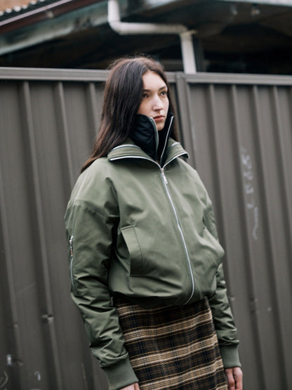 Wynn Hamlyn | Quilted Bomber Jacket - Khaki