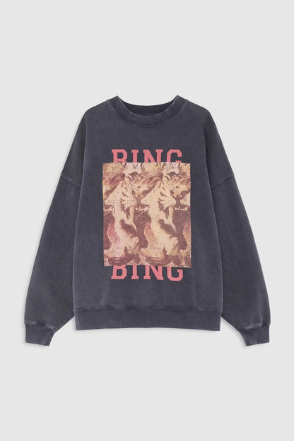 Anine Bing | Miles Sweatshirt Tiger Bing - Washed Black