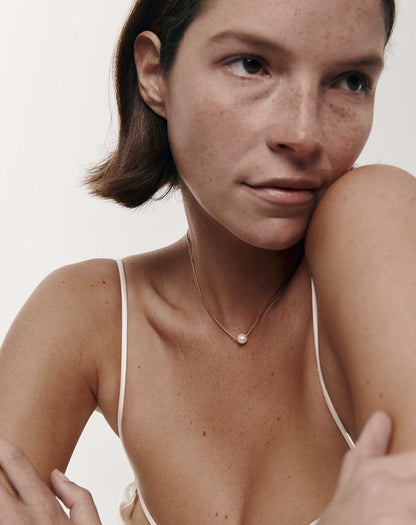 Meadowlark | Selene Pearl Necklace - Silver