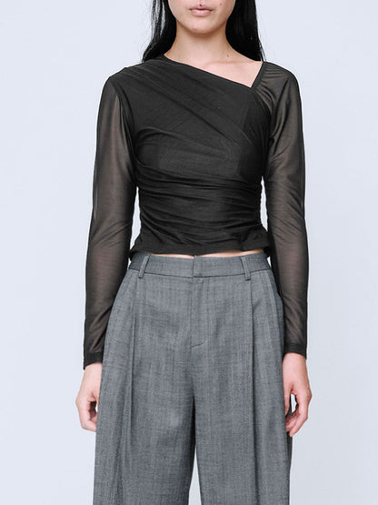 Wynn Hamlyn | Eva Long Sleeve Top - Black