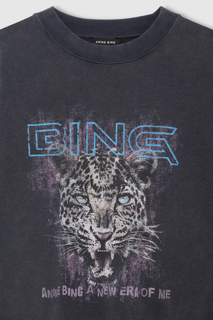 Anine Bing | Miles Sweatshirt Leo Muse - Washed Black