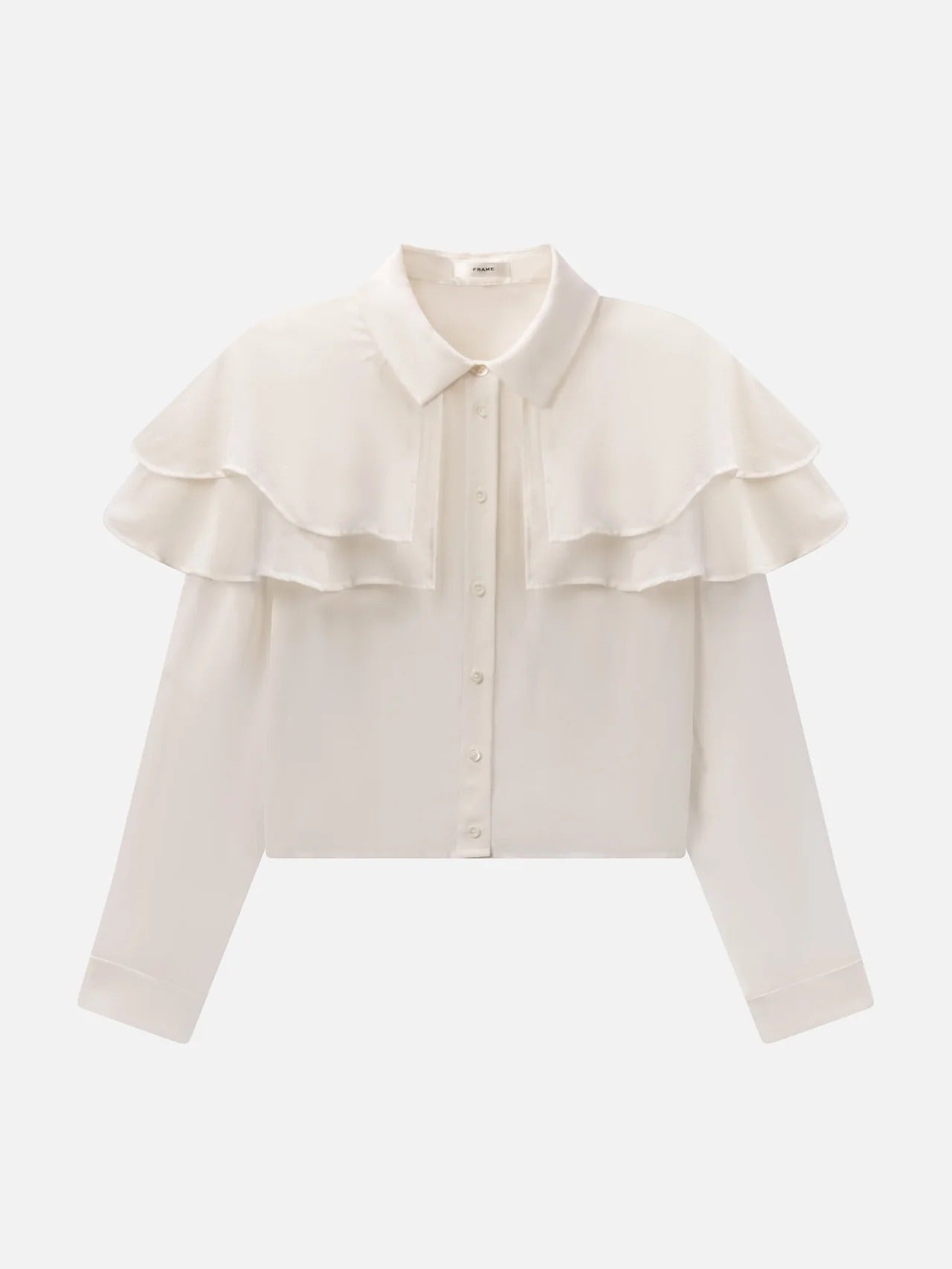 Frame | The Silk Cape Blouse - Cream