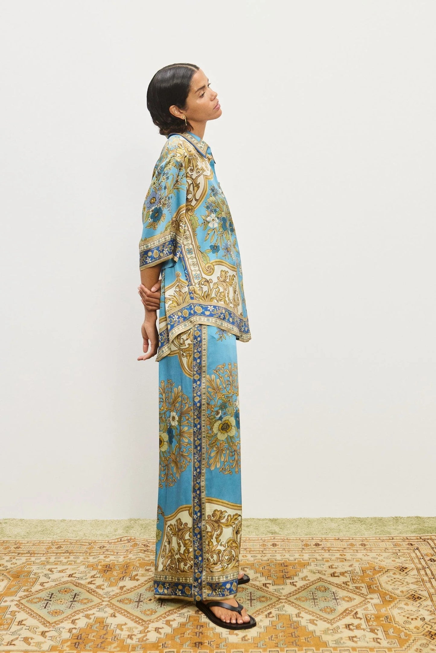 Alemais | Cassie Silk Pant - Blue