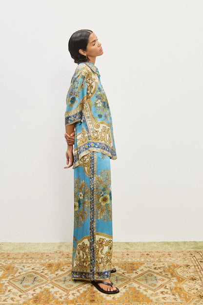 Alemais | Cassie Silk Pant - Blue