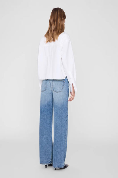 Anine Bing | Scott Cropped Shirt - White