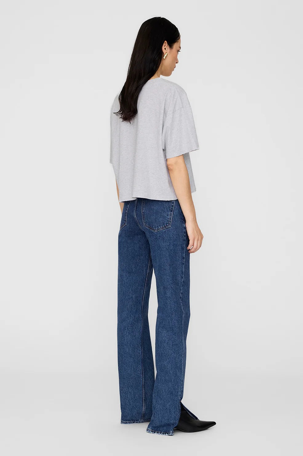 Anine Bing | Johnny Cropped Tee - Grey