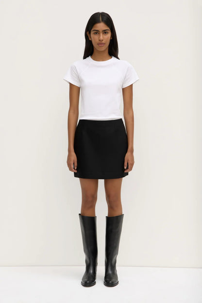 Assembly Label | Moss Wool Silk Mini Skirt - Black