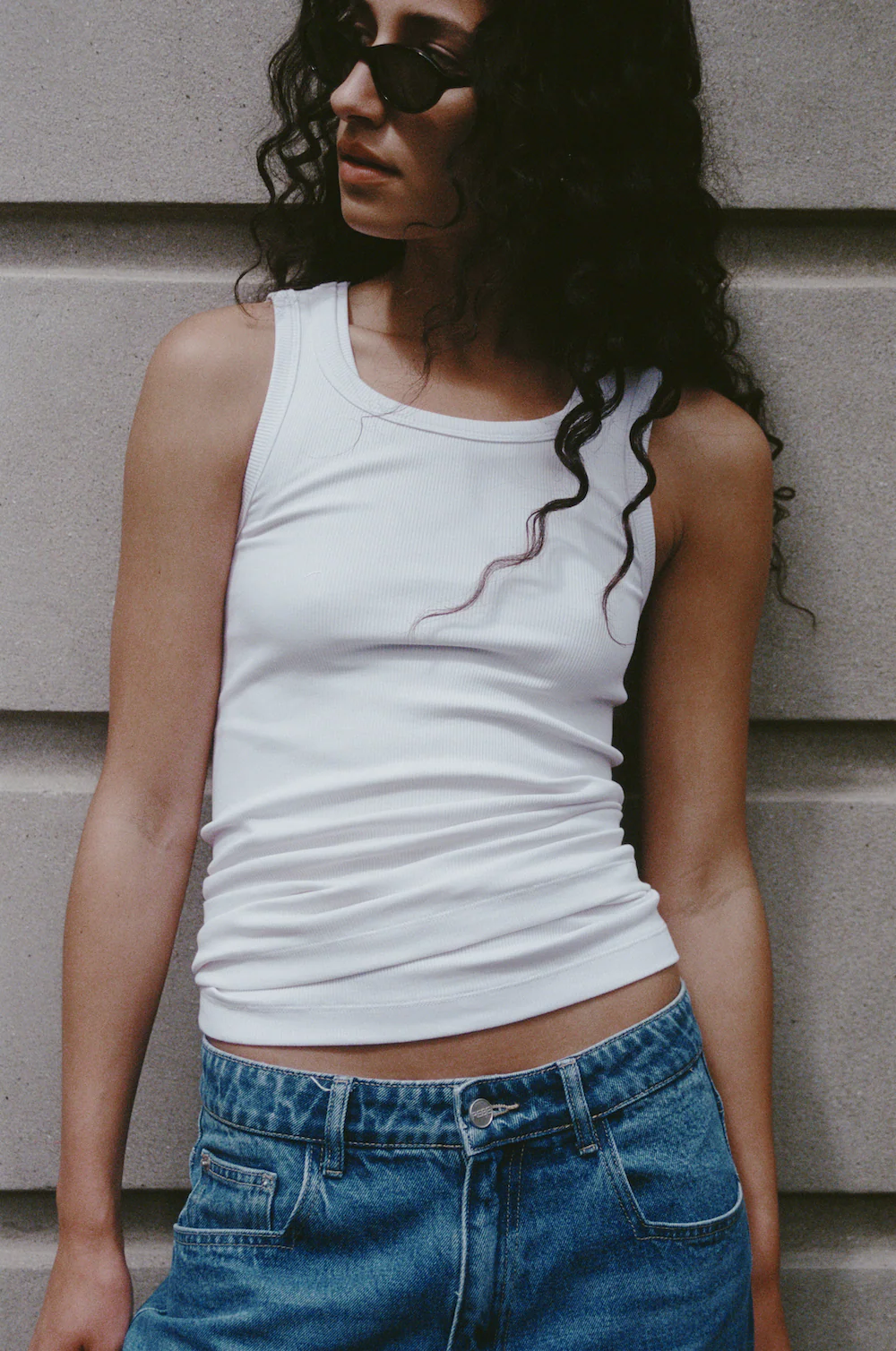 Rebe | Ribbed Tank Top - White
