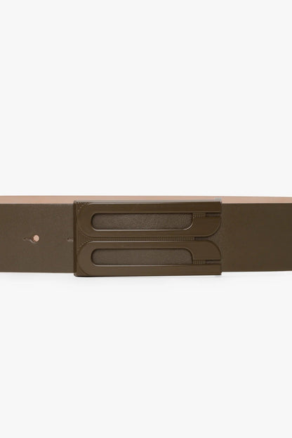 Victoria Beckham | Tonal Jumbo Frame Belt - Dark Khaki