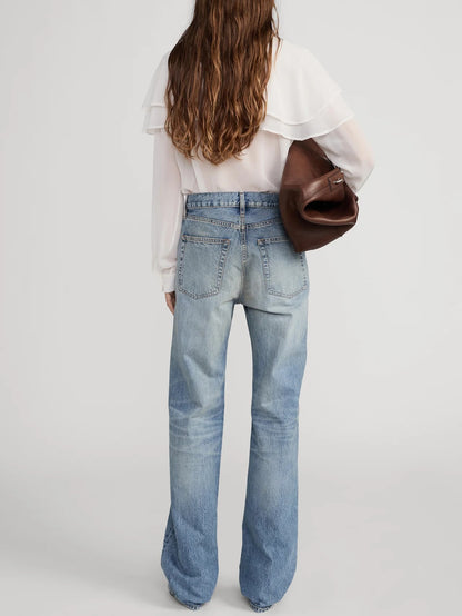 Frame | The Silk Cape Blouse - Cream