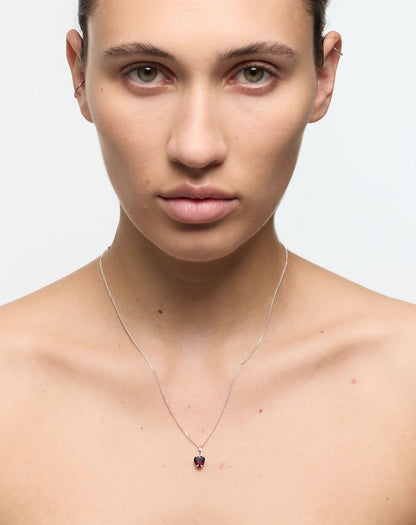 Meadowlark | Heart Jewel Necklace - Silver Thai Garnet