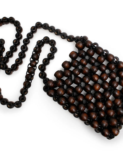 La Tribe | Beaded Crossbody Bag - Brown