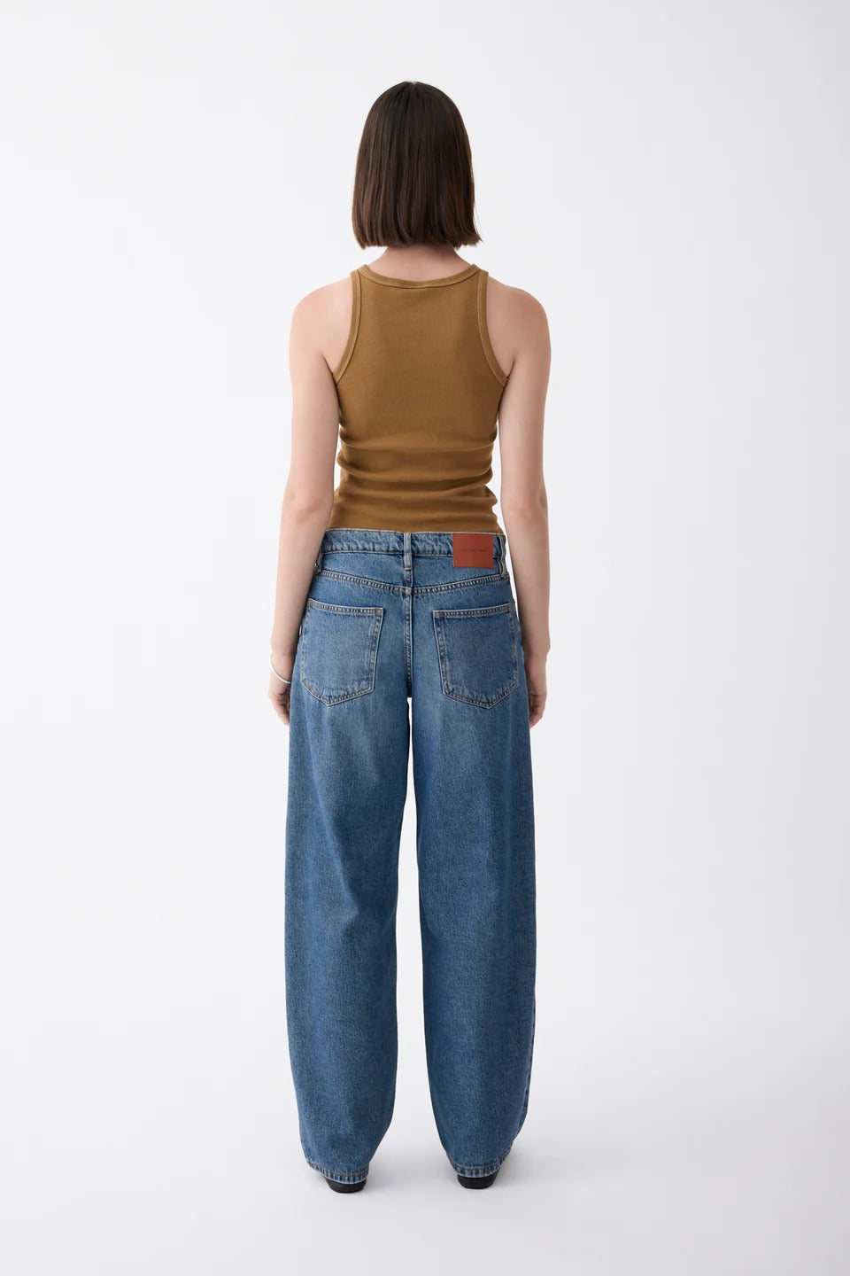 Outland Denim | Avril Mid Slouchy Wide Jean - Moment Mid Blue