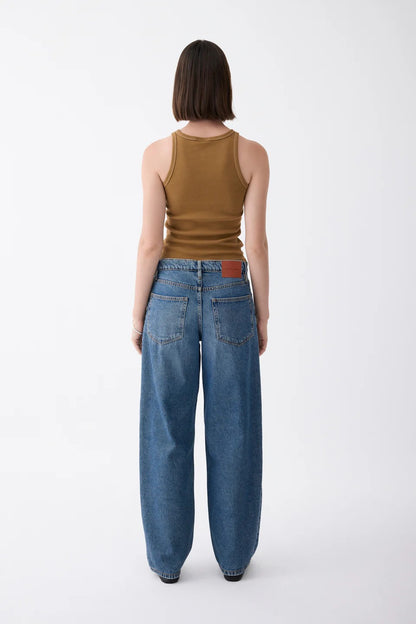 Outland Denim | Avril Mid Slouchy Wide Jean - Moment Mid Blue