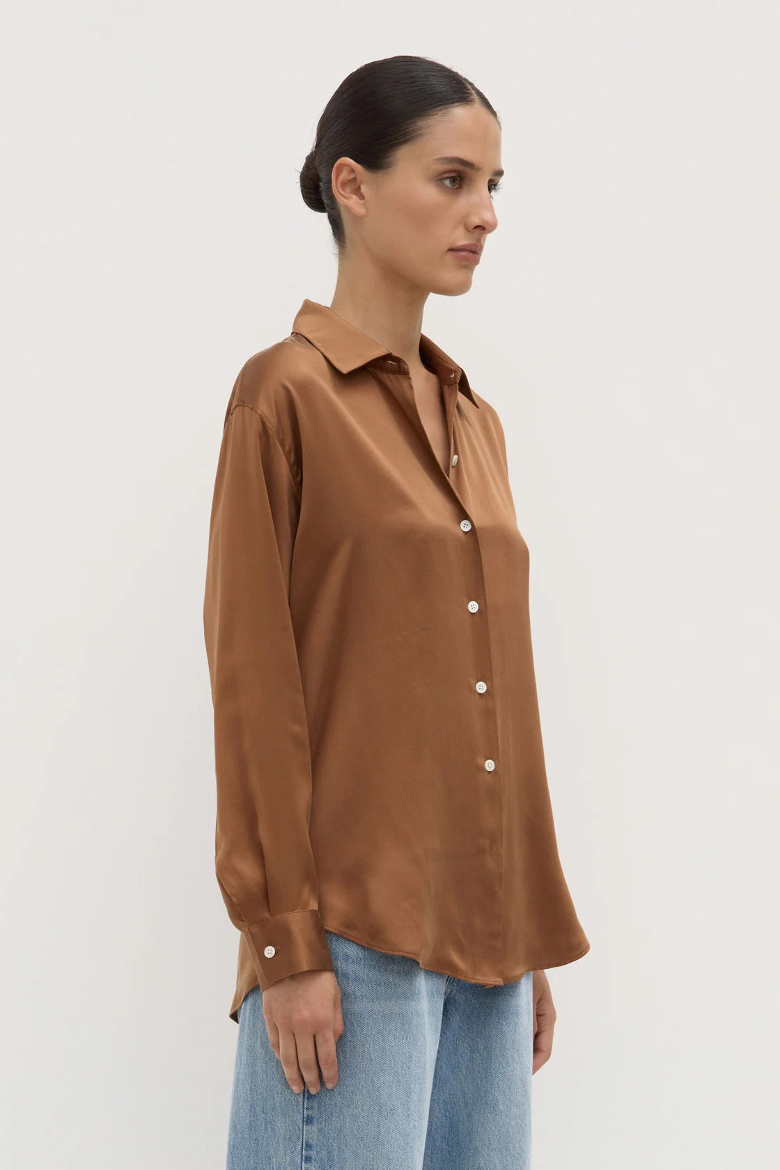 Assembly Label | Pippa Silk Shirt - Bronze