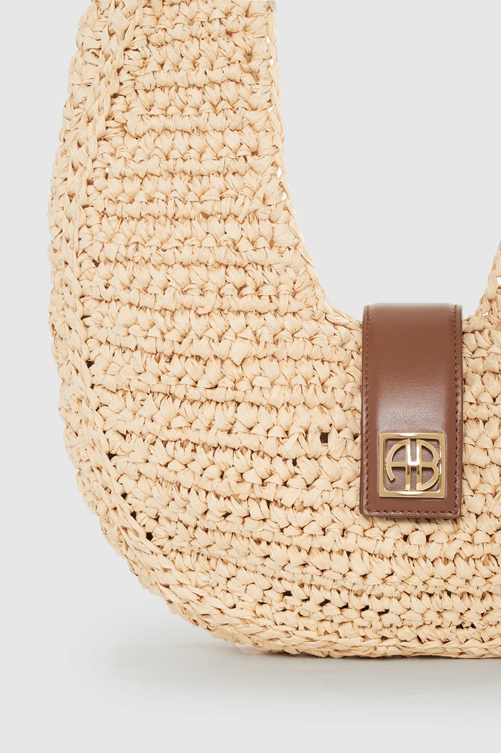 Anine Bing | Lou Bag Monogram - Natural With Cognac