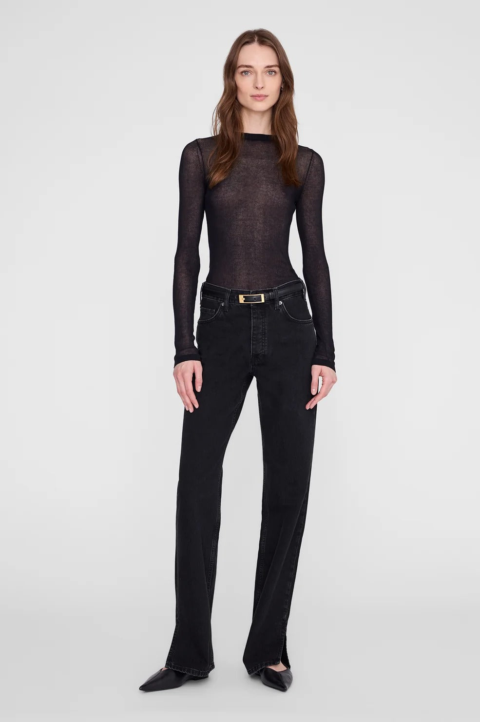Anine Bing | Elly Belt Smooth Leather - Black