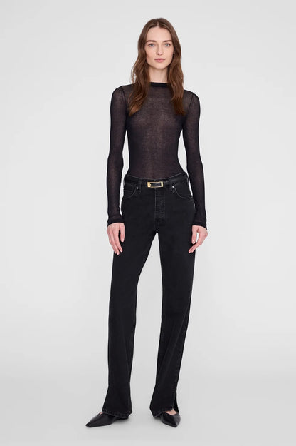 Anine Bing | Elly Belt Smooth Leather - Black