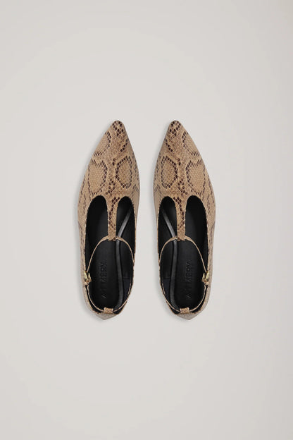 A.Emery | The Ward Flat - Taupe Embossed Snake