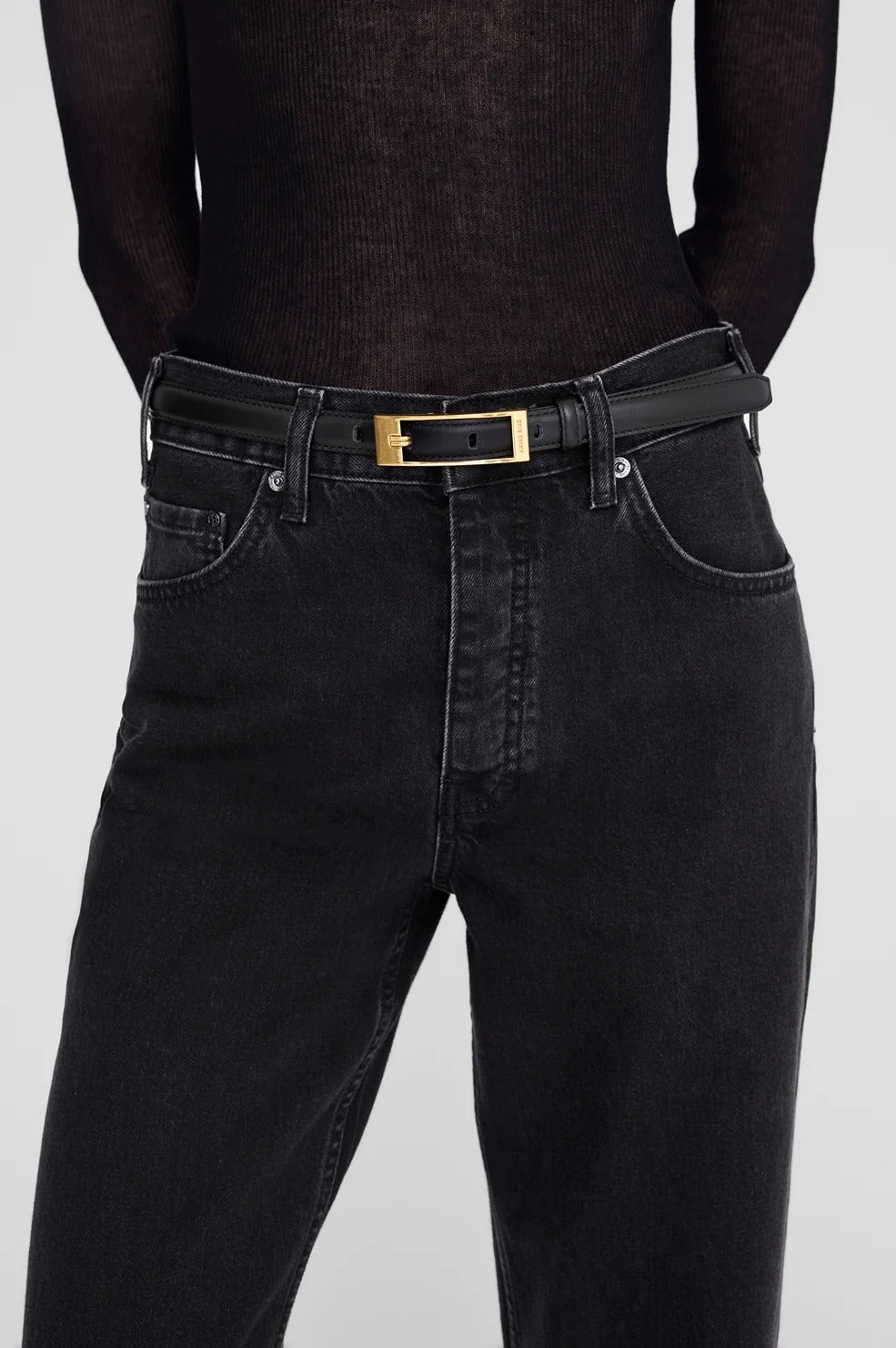 Anine Bing | Elly Belt Smooth Leather - Black