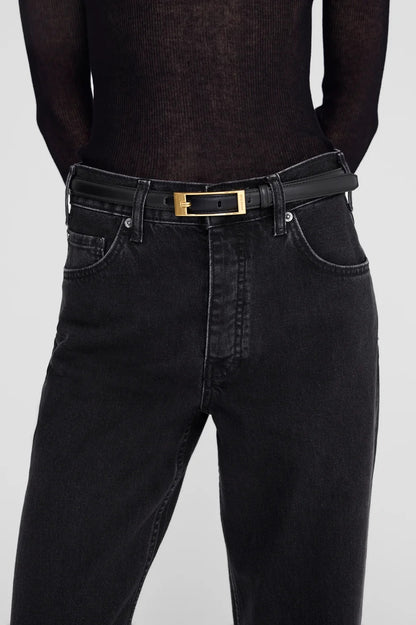 Anine Bing | Elly Belt Smooth Leather - Black