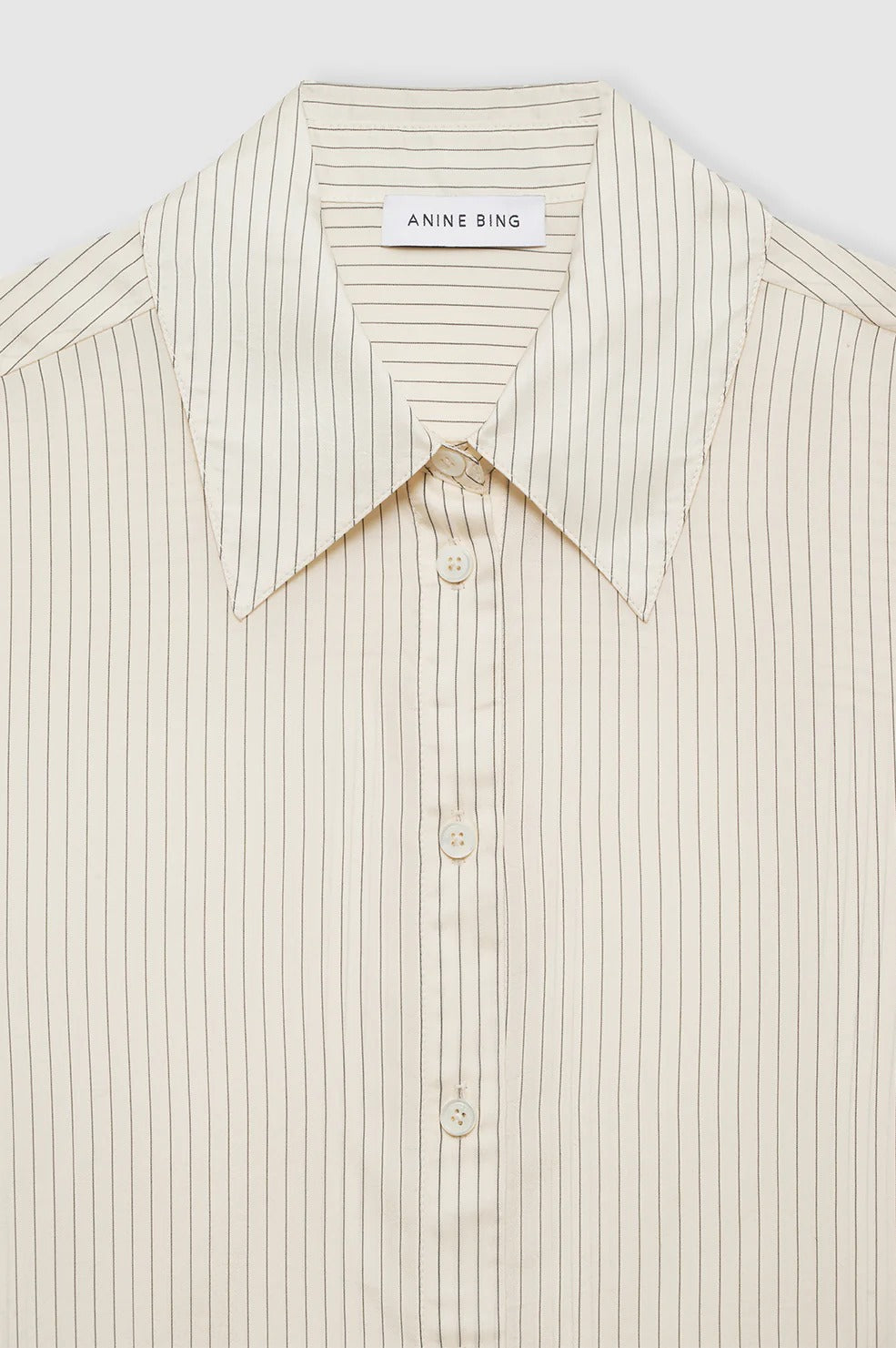 Anine Bing | Bridget Shirt - Ivory & Black Pinstripe