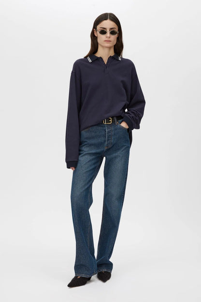 Camilla and Marc | Aqui Long Sleeve Monogram Top - Midnight Navy