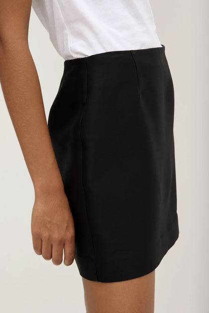 Assembly Label | Moss Wool Silk Mini Skirt - Black