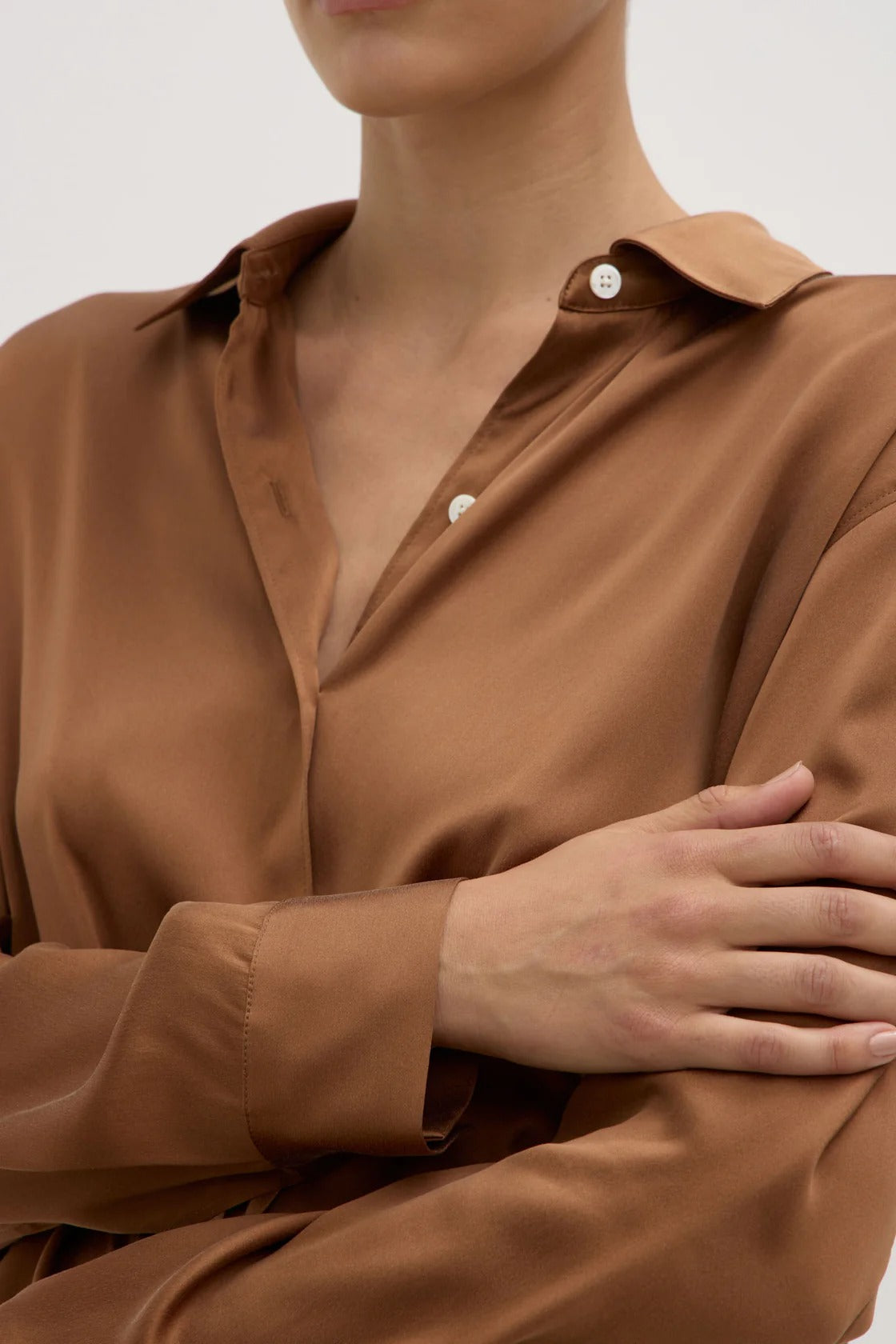 Assembly Label | Pippa Silk Shirt - Bronze
