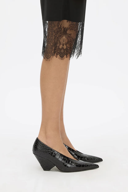 Camilla & Marc | Rhys Croc Pump - Black