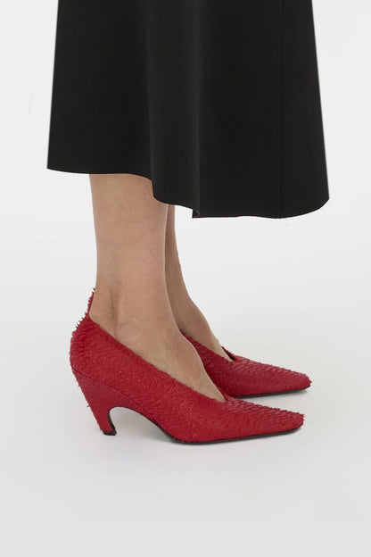 Camilla & Marc | Wave Textured Pump - Red