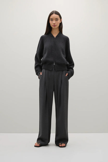 A. Emery | The Herman Knit Bomber - Charcoal Melange