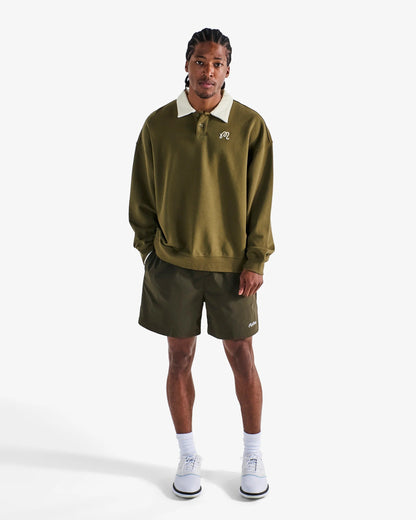 Malbon | Artigianale Collared Crewneck - Cypress Green